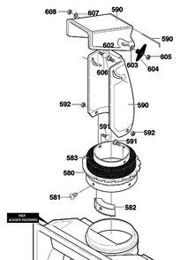 Discharge Chute Diagram and Parts List for 621451X31C 2001 Briggs and Stratton Snow Blower